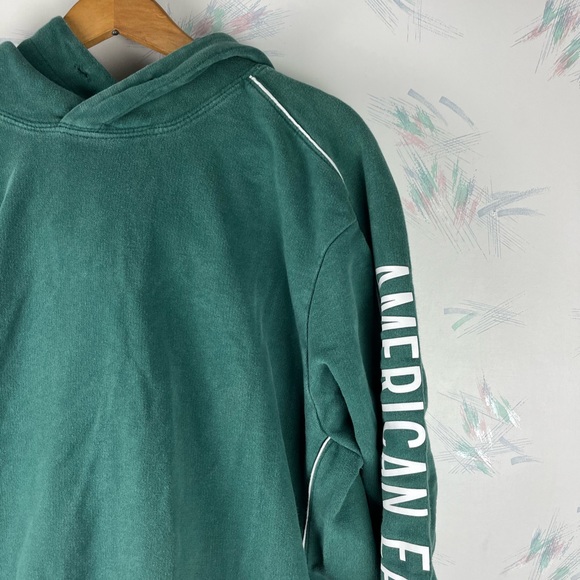 American Eagle Outfitters Mens Long Sleeve Hoodie Jacket Green Logo Large - Picture 2 of 11